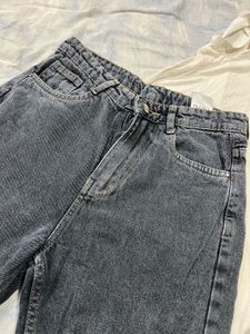 Wideleg Grey Denim Jeans For Women
