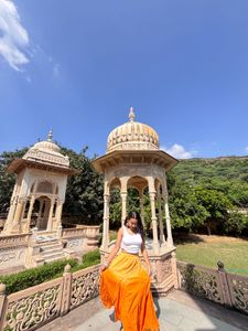 Flowy Orange Ethnic Skirt