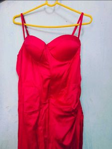 Red Dress With Corset Detailing