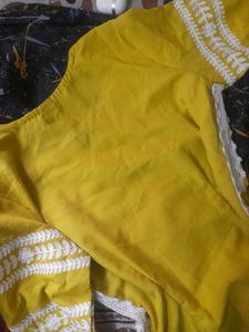Yellow Embroidered Kurta