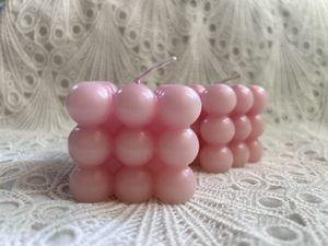 Rose Scented Pink Bubble Candle