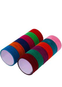 Multicolour Glass Velvet Bangles Set 120 Pic