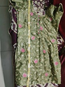 Green Pink Patiyala Suit
