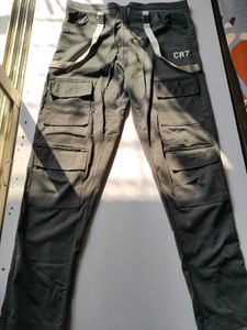 CR7 GREY CARGO TRACK PANTS