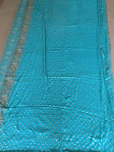 Lovely Blue sari with overall Badla