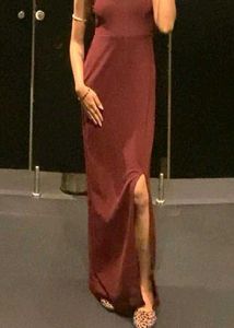 Elegant Burgundy Dress