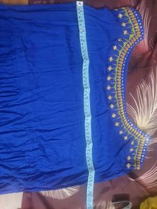 Blue Embroidered Maxi Dress