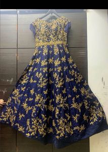 Elegant Navy Blue &amp; Gold Gown