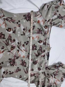 Shein Floral Puff Sleeve Ruffle Dress