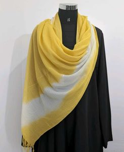 Yellow & White Tie-Dye Scarf/Duppata