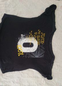 Short Cum Crop Top Black