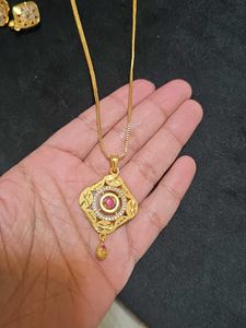 2K Gold Polish Pendant Set With Chain 02