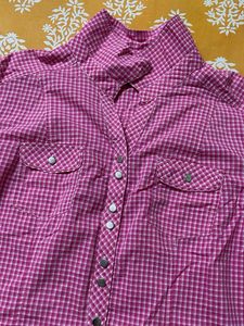 Pink Checkered Cute Shirt For Women’s