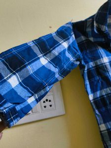 Blue And White Checks Shirt