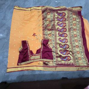 Combo of 3 Havy Shalu Embroidere,Zari Work Sarees