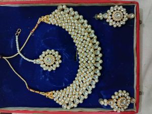 Necklace With Earrings And Mangtika Set