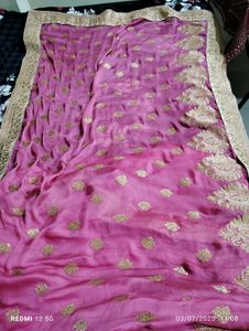 Pink &amp; Gold Saree