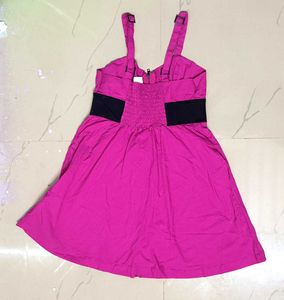 Magenta Fuchsia Smocked Jumper Dress