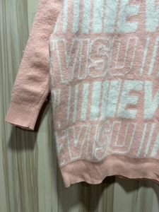 Evisu Womens Pink Rabbit Wool Sweater