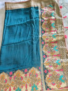 Beautiful Sea Green Colour Sari With Blouse