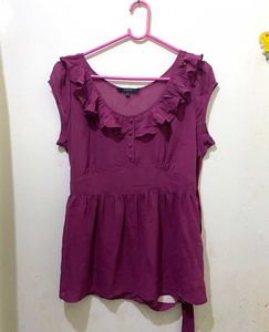 Chic Purple Ruffled Top 34