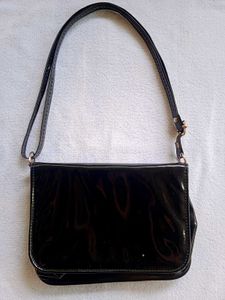 Black Patent Leather Shoulder Bag