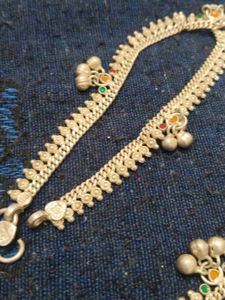 Vintage Silver Anklets 91.1%purity Of Gram