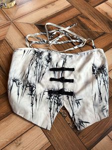Bamboo Print Tie Top