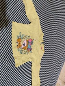 Cute Girls&#39; Yellow Top