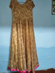 Pink And Beige Occasion Wear Dress