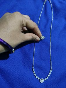 Silver Plated Chain With Ring