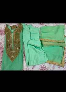 Beautiful Green Suit With Chudidar