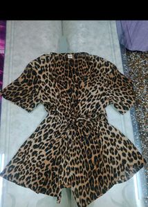 Leopard Print Tie-Front Top
