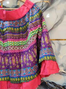 globus printed flair skirt large size