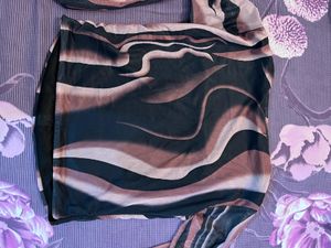 Zara Printed Mesh Top