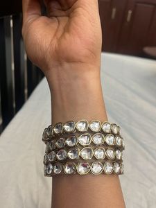 Kundan Bangles - Set of 4