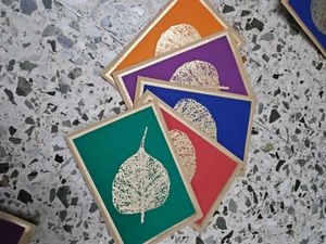 Handmade Leaf Design Cards