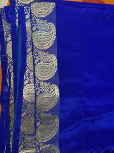Royal Blue Velvet Saree