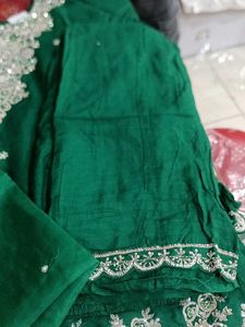 Emerald Green Embroidered Xl Salwar Kameez