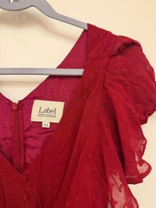 Ritu Kumar Red Ruffled Asymmetrical Dress