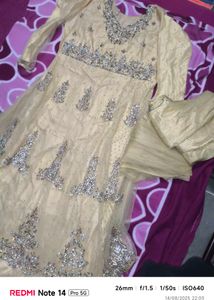 Embellished Beige Salwar Kameez