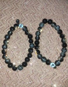 Custom Initial Beaded Bracelet Set