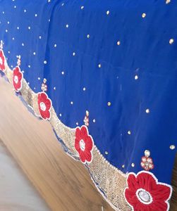 Elegant Blue Saree- Party Wear - Fancy