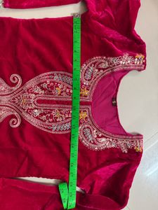 Beautiful Pink Velvet Dress Without Duppata