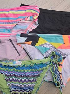 Vibrant Mixed Print Bikini Bottoms