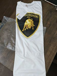 Lamborghini Print Men White Premium Tshirt