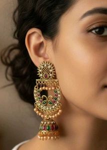 Jhumka Peacock Earrings