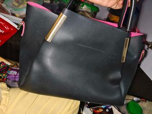 Beautiful Black Nd Pink Colour Bag