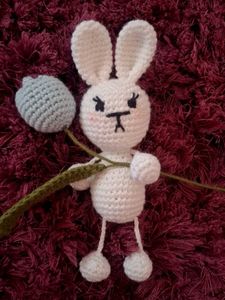 Crochet White Bunny Plush