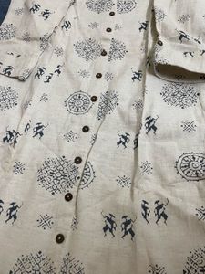 Westside A-line Cotton Linen Kurta With Pockets